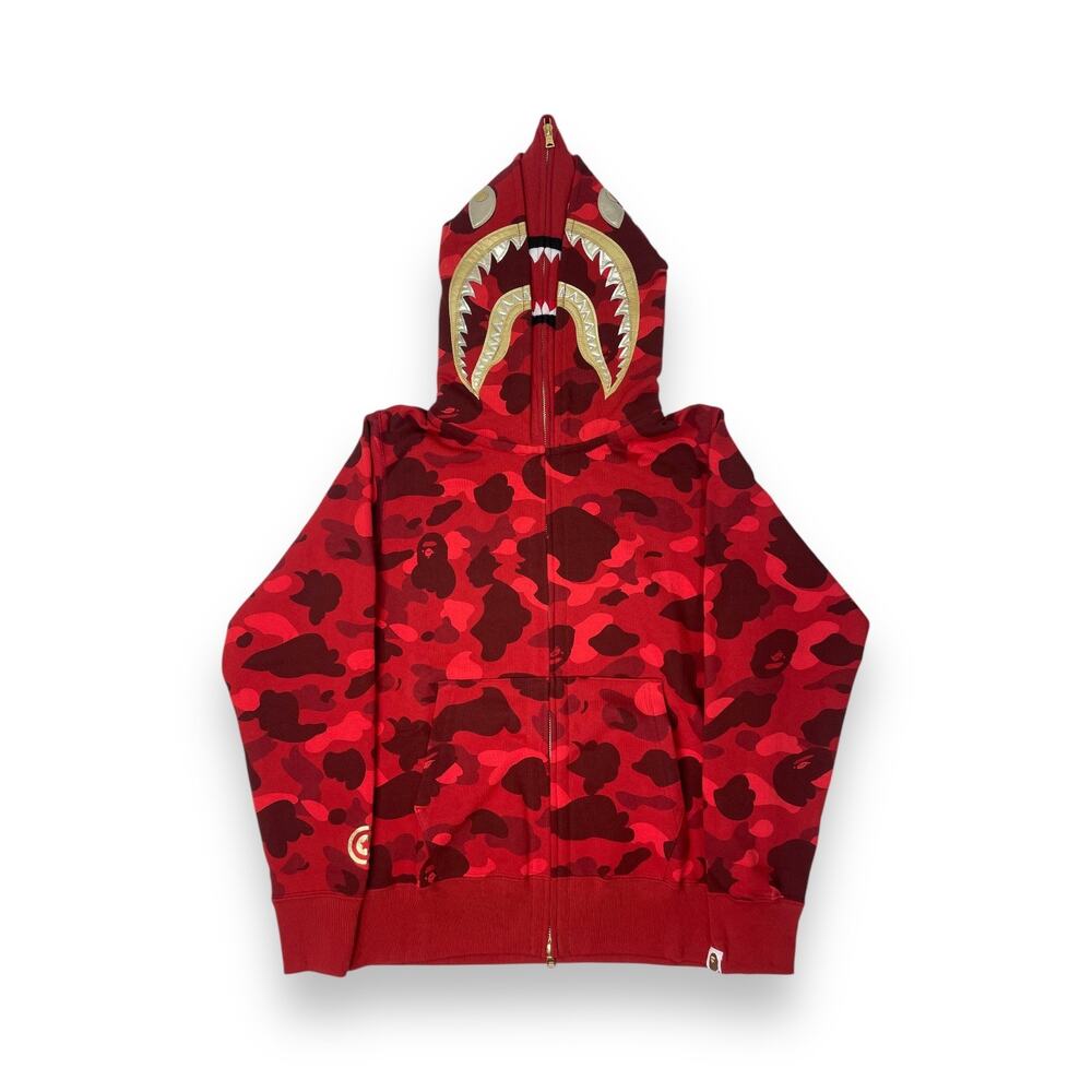BAPE Color Camo Double Shark Full Zip Red Size S